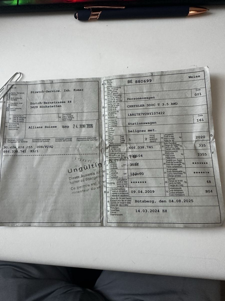 Chrysler Autos: Chrysler 300c 3.5l – Gebraucht aus Wiedlisbach von lim_hgb9 9