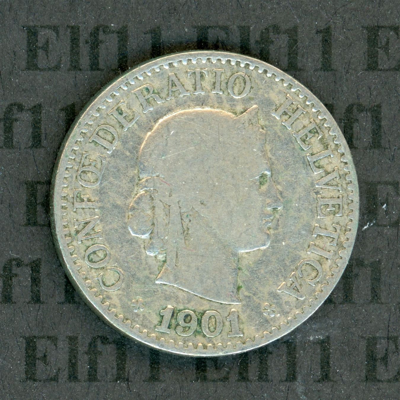 Tutti le monete: CHF___0.10 1901 s 10 Rappen – Usato da Widnau venduto da Elf11