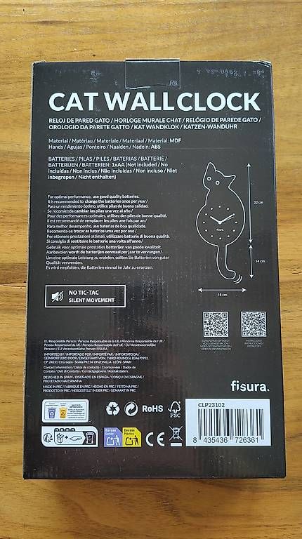 Orologi da terra & Orologi da parete: Cat Wall Clock – Nuovo e nell'imballaggio originale da Solothurn venduto da Claudiaf11 1