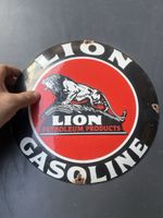 Emaille-Schild LION GASOLINE Petroleum Products 🦁