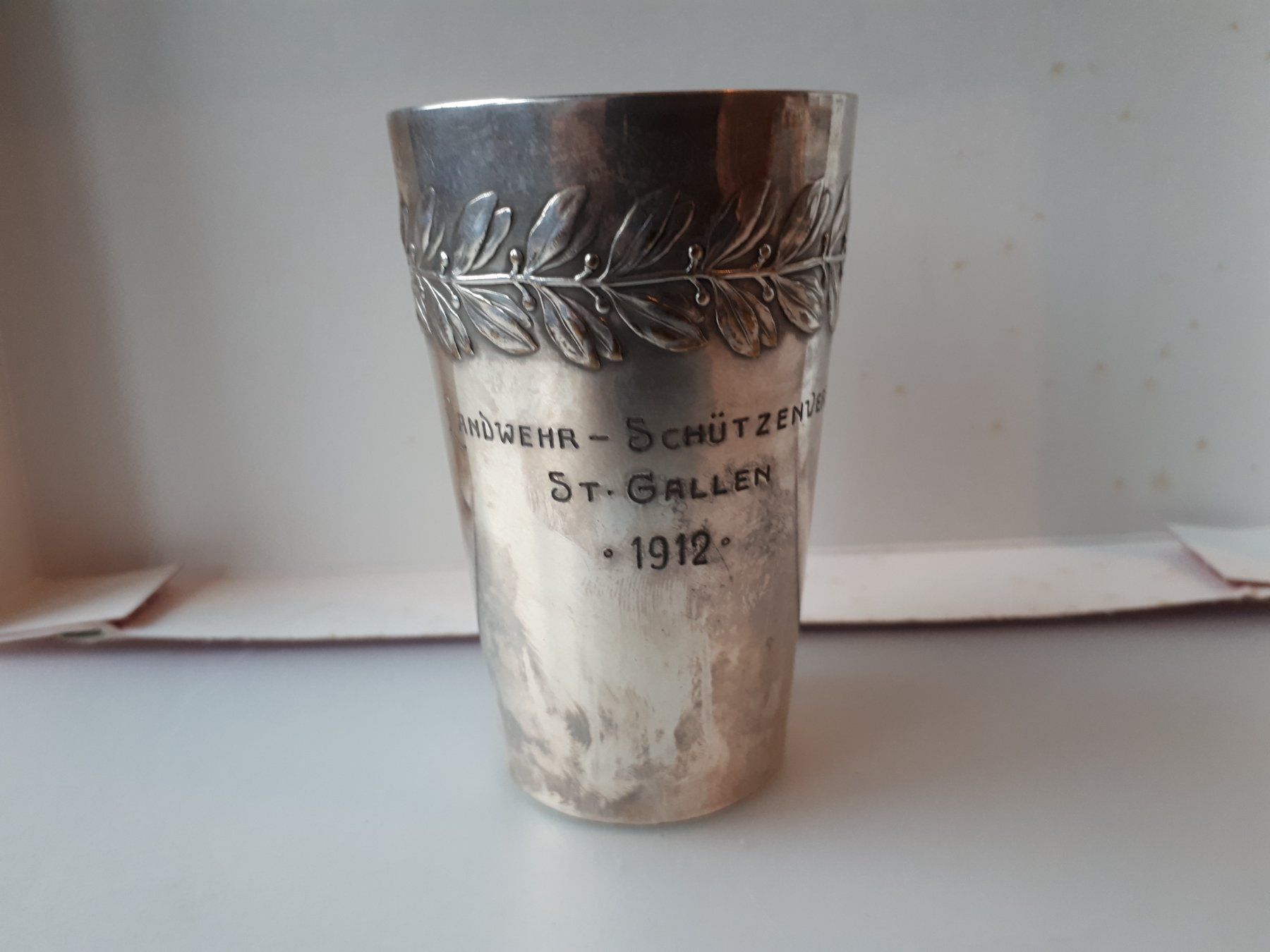 Altre raccolte & rarità: Versilberter Schützenbecher 1912 – Usato da Seewen SZ venduto da SuperpumaDisplayTeam