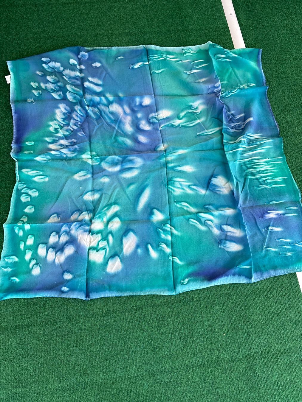 Foulards, Tücher & Schals: Seiden-Halstuch blau-grün – Gebraucht aus Schübelbach von S1CH