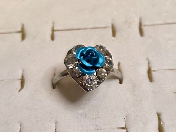 Ringe: Bague ajustable cœur rose bleue strass – Neu (gemäss Beschreibung) aus Territet von Cenh 2