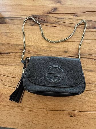 Original Gucci Soho Chain Crossbody Bag Schwarz - wie neu