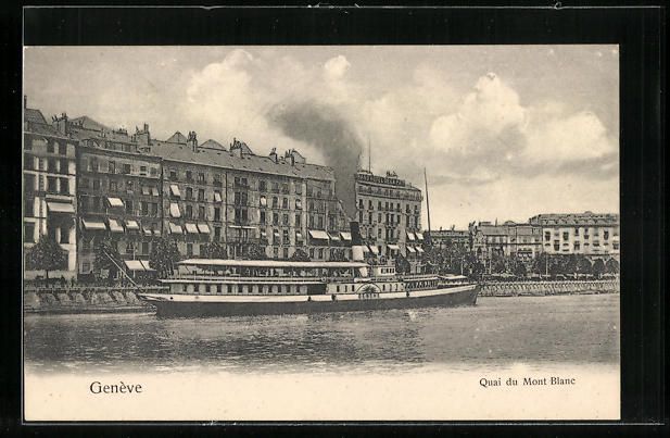 Cartoline postali: AK Genève, Quai du Mont Blanc – Usato da Berlin venduto da bartko-reher