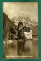 Château de Chillon et les Dents du Midi, ungelaufen, ca.1910