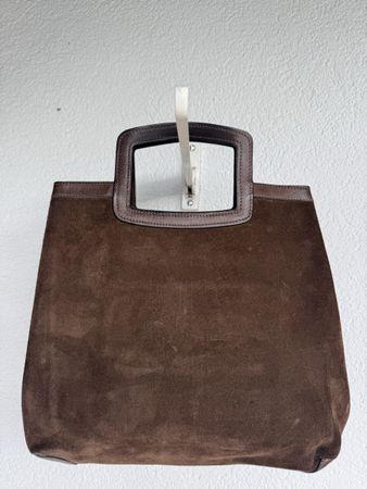 Dunkelbraune Suede Tote Bag/Handtasche