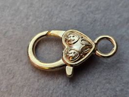 2x Herz Verschluss Karabiner Schmuck Kette Endteile Basteln