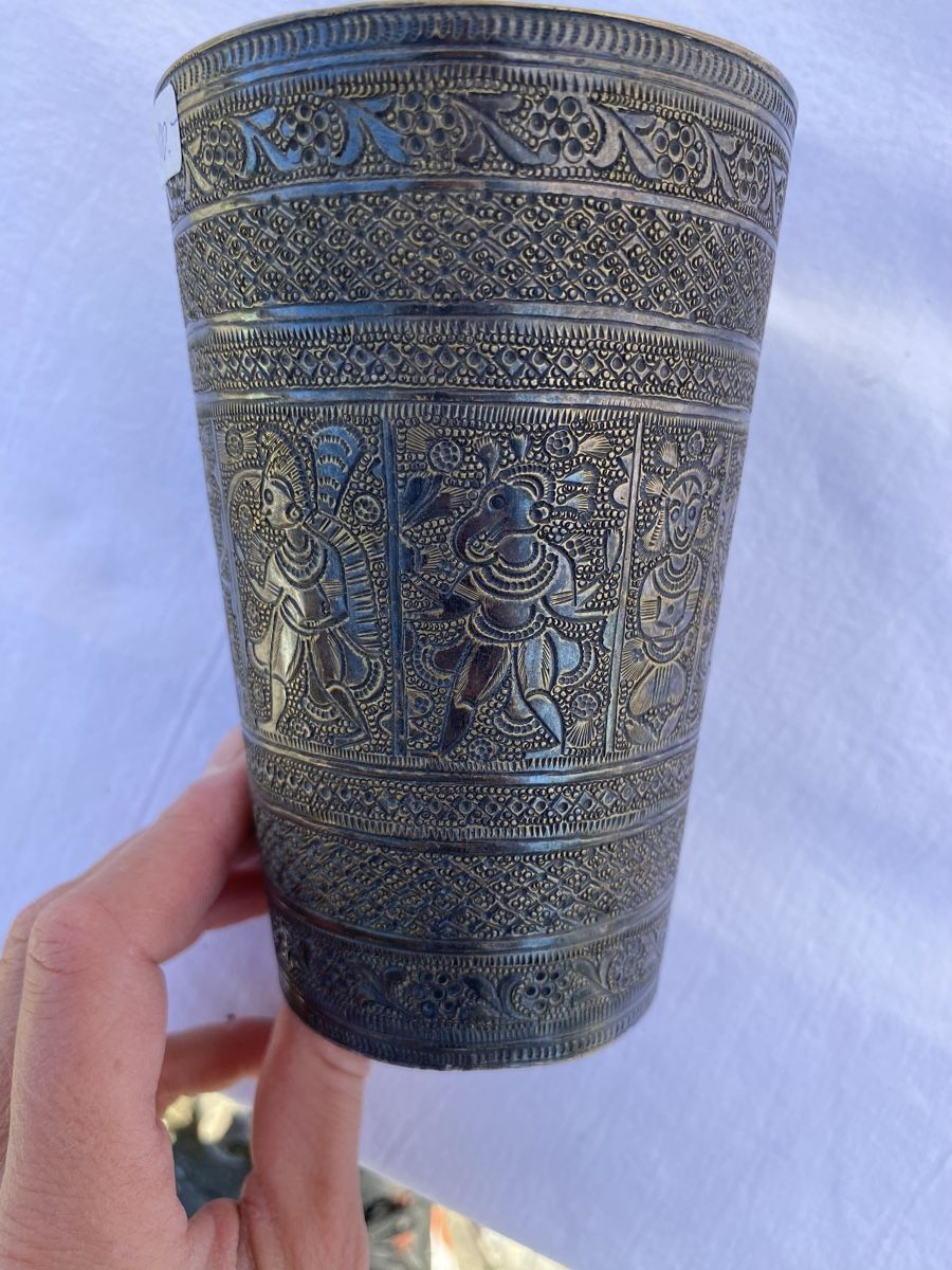 Tassen: Indischer Lassi-Becher, Messing – Gebraucht aus Glattbrugg von Pischte.Brockenhaus 8