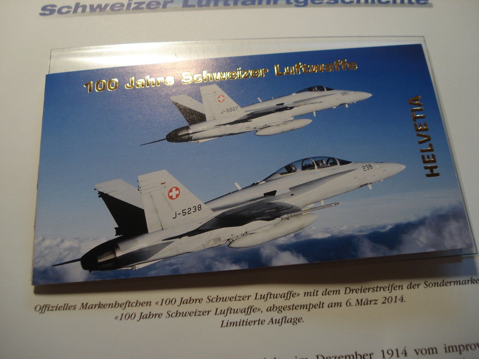 Tutti i francobolli: Markenbüchlein 100 Jahre Schweizer Luftwaffe, 2014 o – Usato da Niederwil AG venduto da morostahu