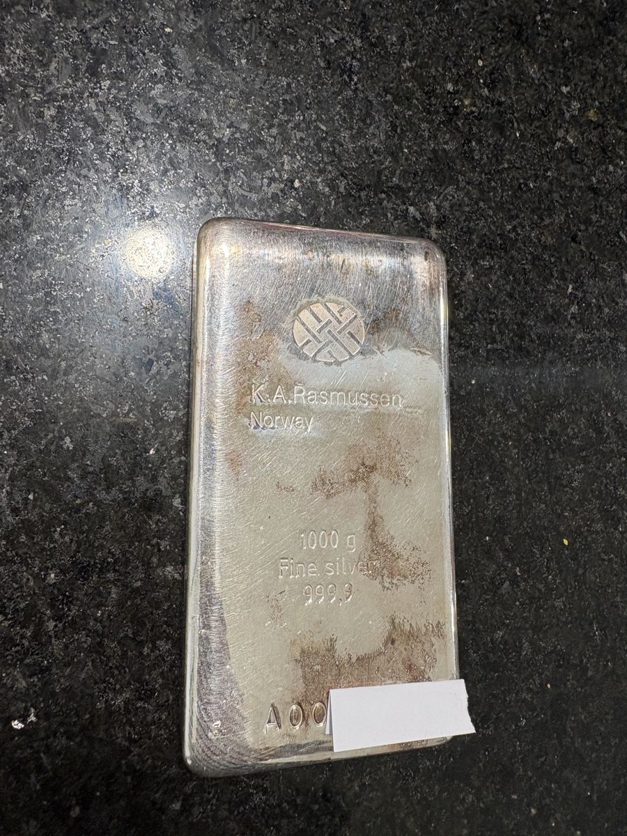 Metalli preziosi: Silver Bar K.A. Rasmussen 1000g Fine Silver 999.9 – Usato da Davesco-Soragno venduto da luiginix3939 1