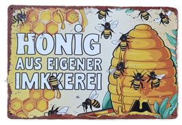 Honig aus eigener Imkerei -   Blechschild  (neu, OVP)