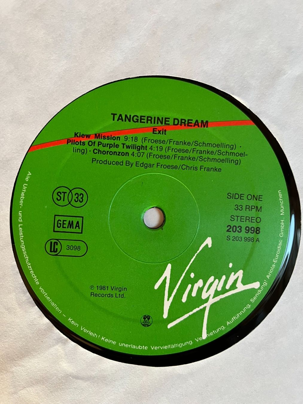 Dischi in vinile: Tangerine Dream – Exit vinyl LP – Usato da Effretikon venduto da ChrisLamberger 2