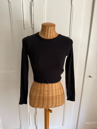 EVEN & ODD - Langarmshirt schwarz gerippt XS