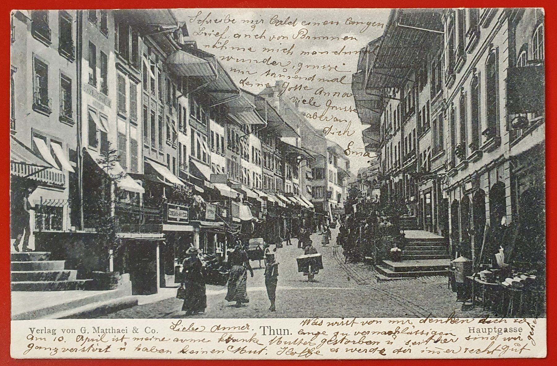 Ansichtskarten: Thun - Hauptstrasse 1906 – Gebraucht aus Kreuzlingen von Rschweiz1