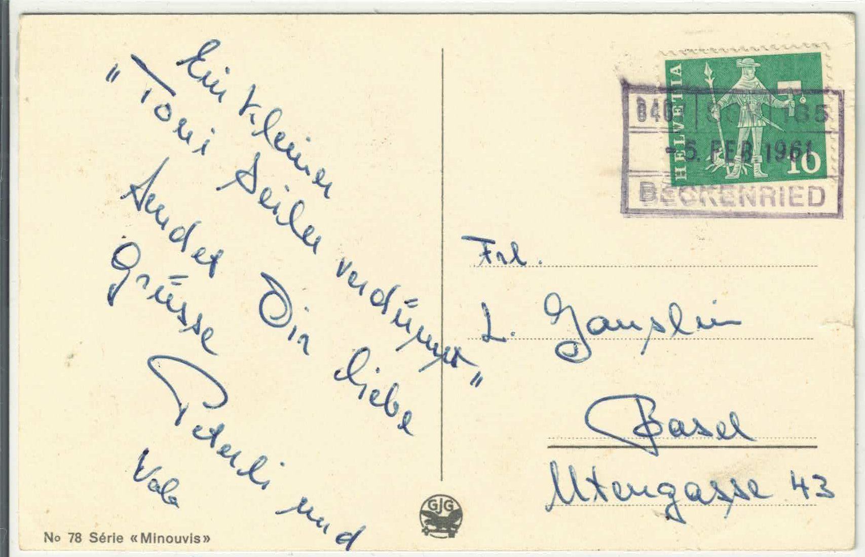 Ansichtskarten: Humor Minouvis - O Schnuggi, liebs... – Gebraucht aus Ettingen von Kartenplanet 1