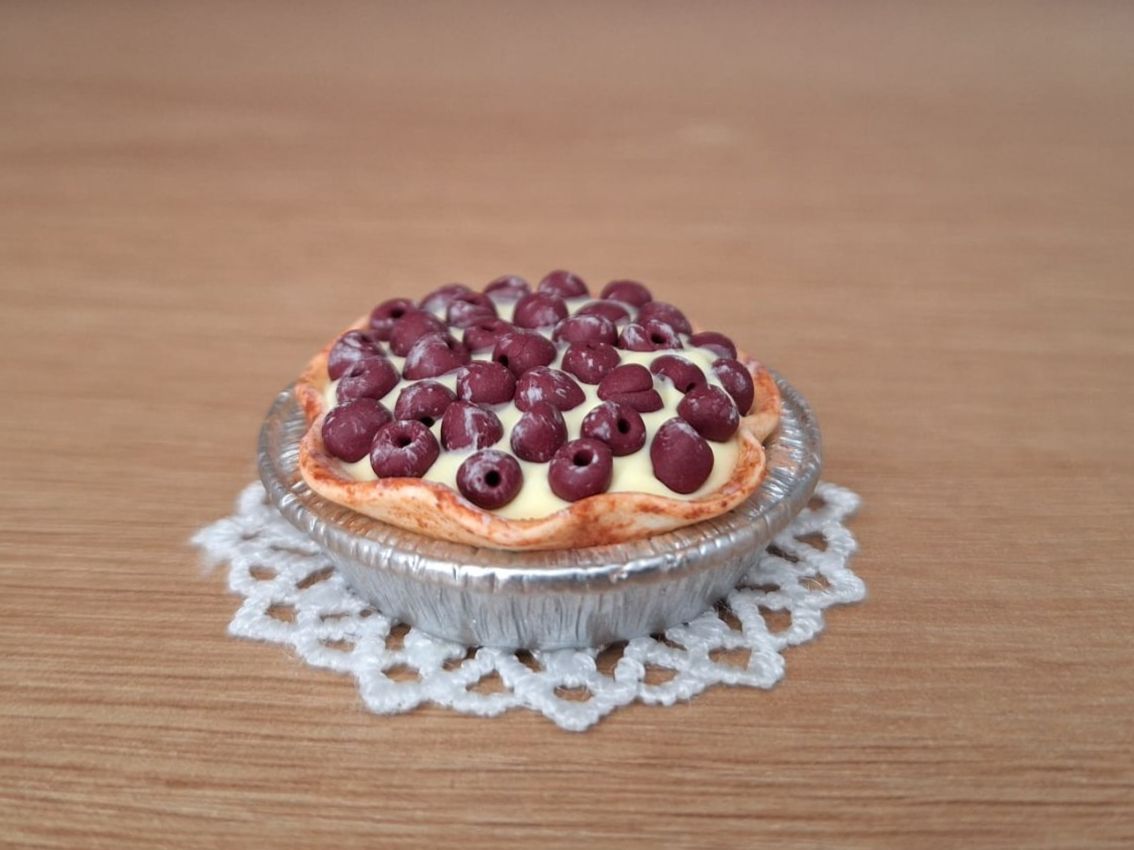 Case e mobili per bambole: Handmade Kirschenwähe 4cm – Nuovo (secondo la descrizione) da Zürich venduto da HandmadeTinyFood 4