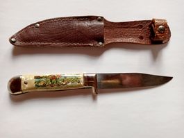 Sammlermesser Lausanne Perlmuttgriff & Lederscheide Vintage
