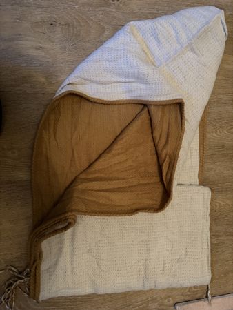 Schal Baumwolle beige braun wendbar guter Zustand
