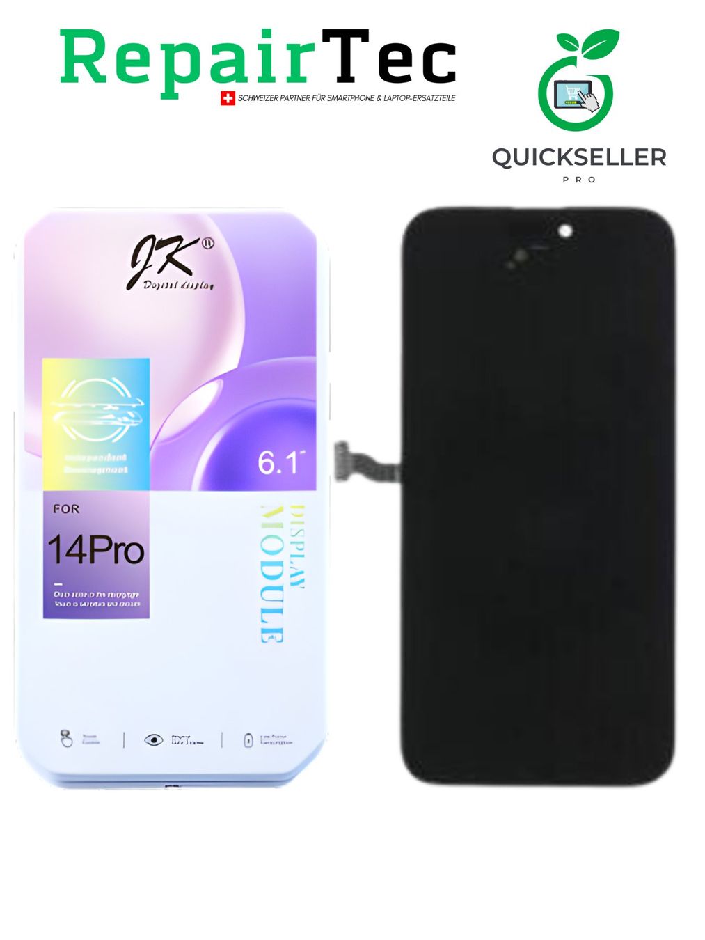 Monitor: iPhone 14 Pro Display – Nuovo e nell'imballaggio originale da Rotkreuz venduto da Quickseller-Pro
