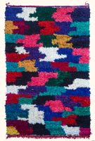 Stoff - Boucherouite Teppich der Berber aus Ourika im Atlas