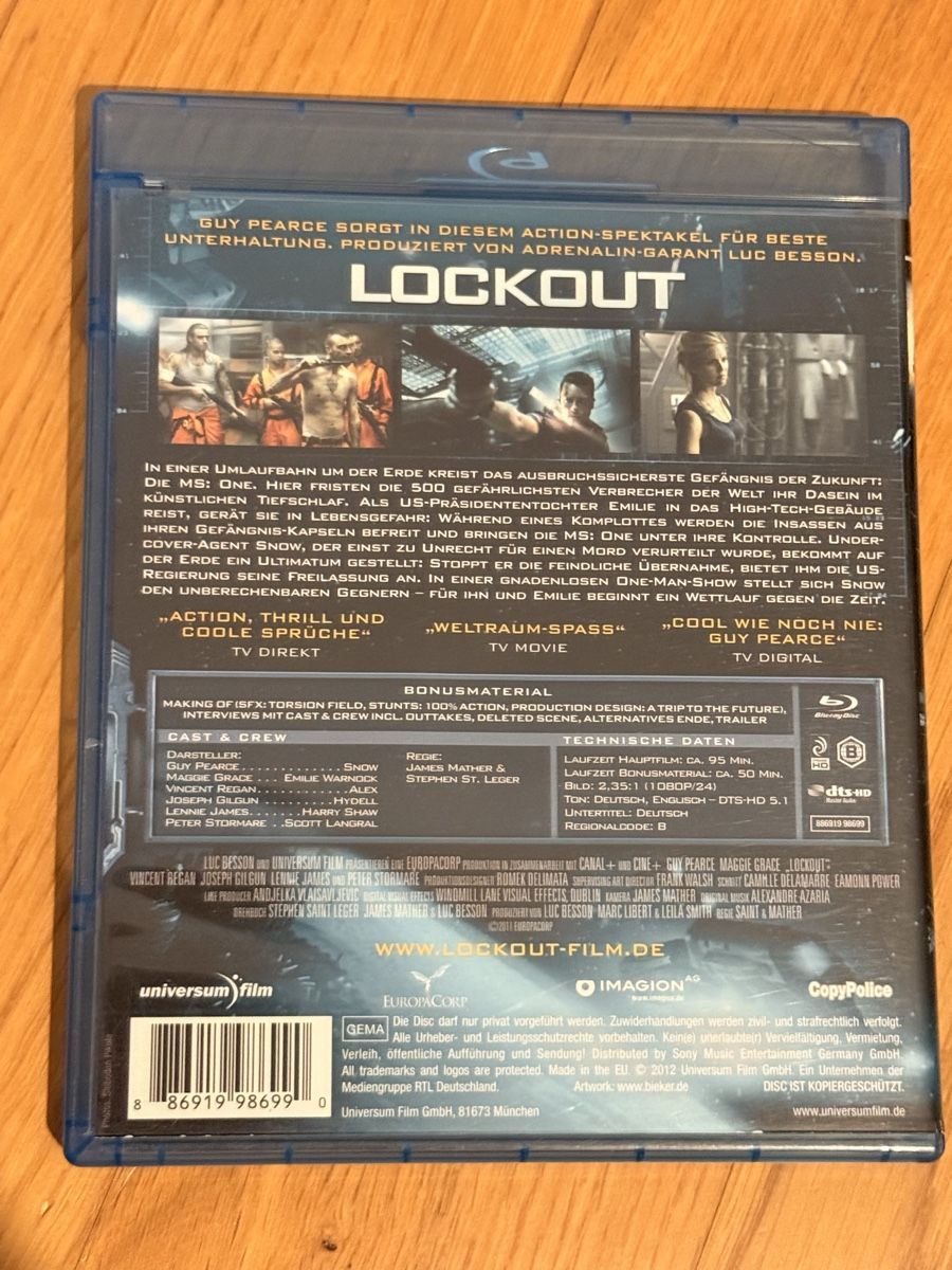 Tutti i DVDs: Lockout Blu-ray (2012) Guy Pearce Maggie Grace – Usato da Kölliken venduto da nerdorado 1