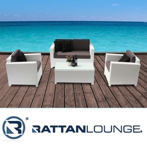 Divani: Rattan Lounge - Rattan Sofa weiss – Nuovo e nell'imballaggio originale da Bern venduto da rattan-lounge 3