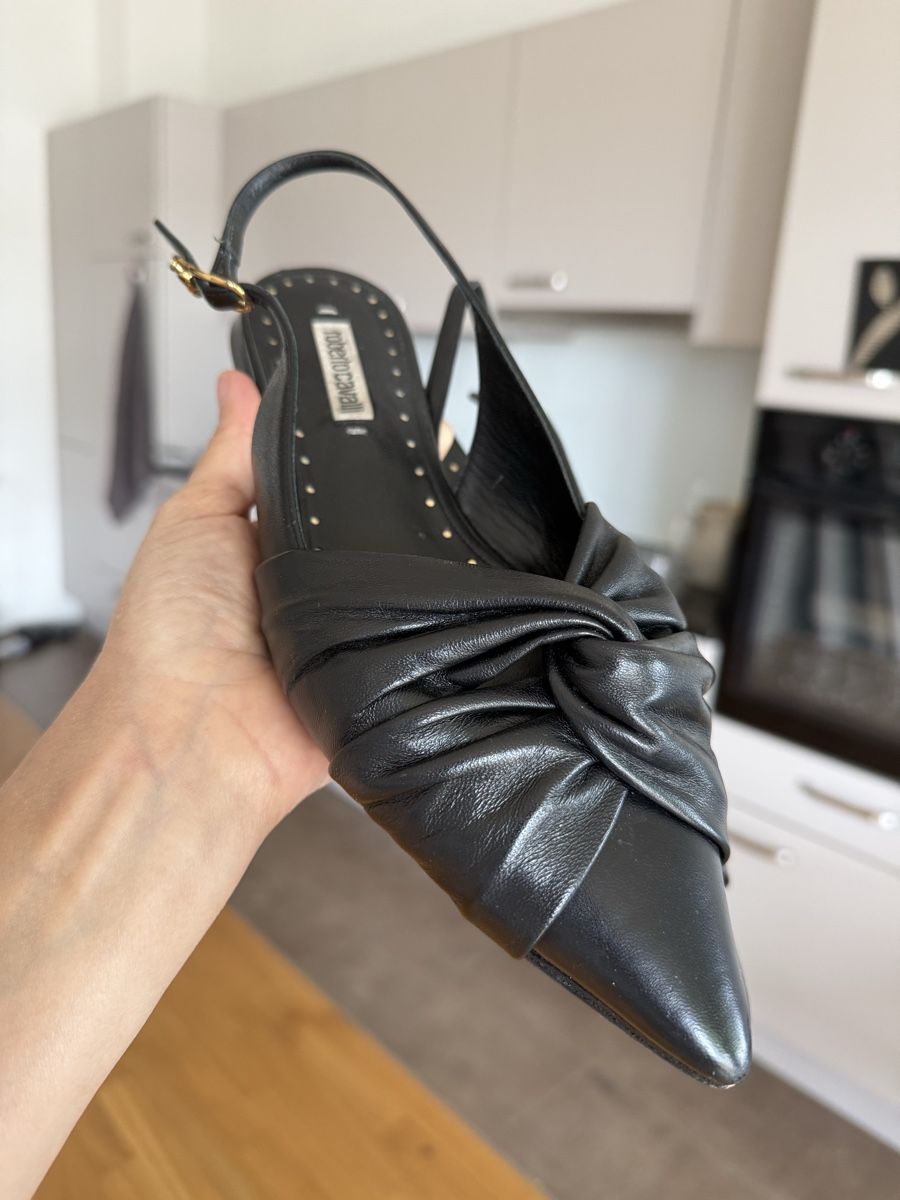 Roberto Cavalli Damenschuhe: Roberto Cavalli Black Leather Slingbacks, Size 37! – Gebraucht aus Zürich von gracieteS 4