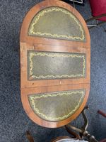 Antiker Klapptisch mit Lederauflage, 49x80cm, Top Zustand!