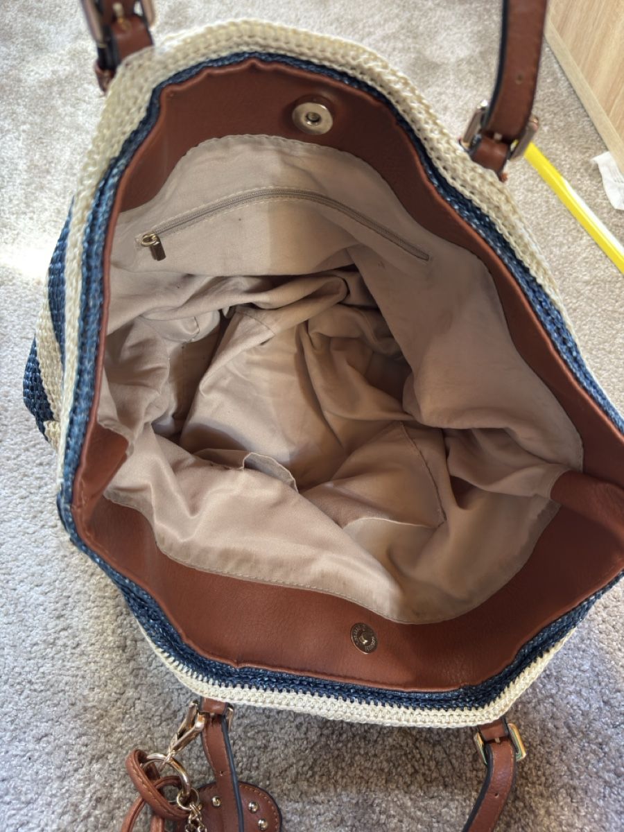 Borse da donna: Sac cabas style marin rayé bleu et beige – Usato da Vuippens venduto da Anna_as 5