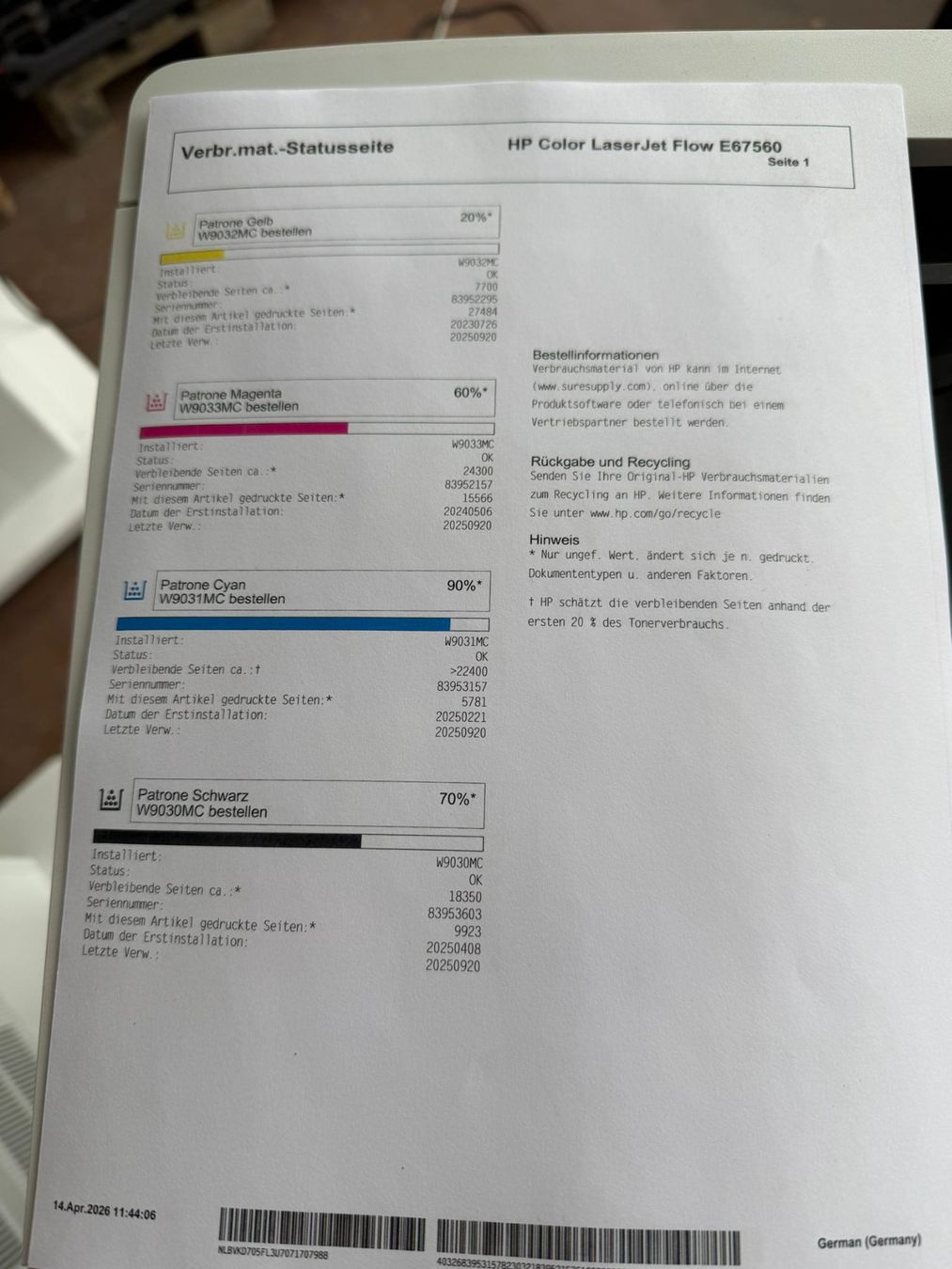 Hewlett Packard Drucker: HP Color LaserJet Flow E67560 –A4 Farb-Multifunktionsdrucker – Gebraucht aus Dottikon von refurbished-IT 3