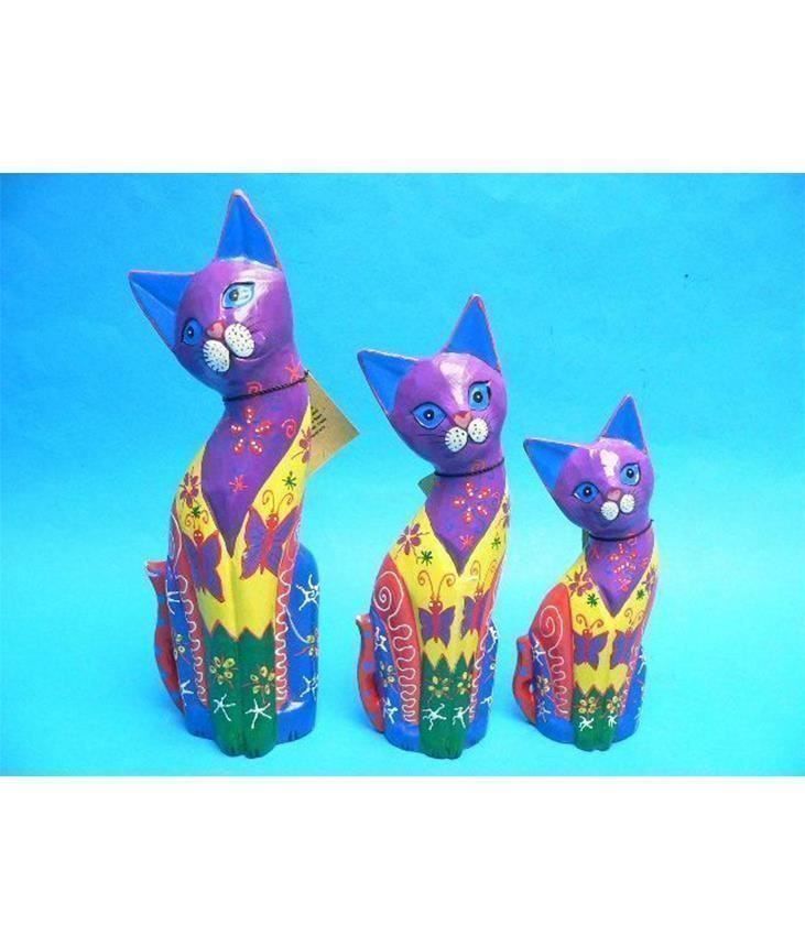 Statuette: 3-er Set bunte Deko Katzen, Nr. c31 – Nuovo (secondo la descrizione) da Kottwil venduto da Crazyrolf 4