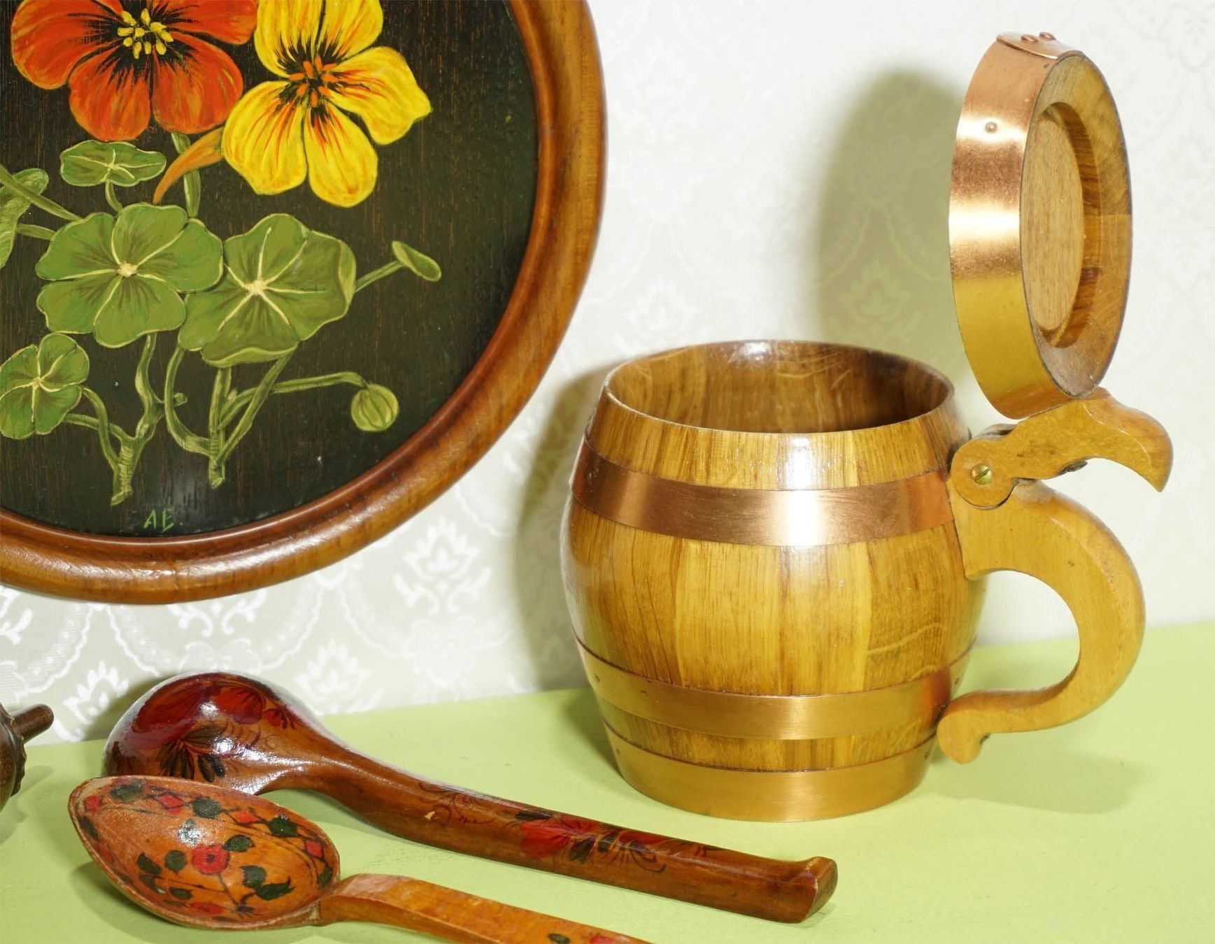 Alle Dekorationen: 5 Nostalgie Holz-Objekte teils bemalt – Gebraucht aus Meggen von Brockitare 7
