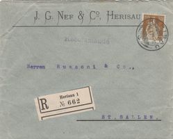 Herisau-Brief per Einschreiben1921