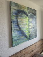 Kunstwerk Ying & Yang Herz, Unikat 90x90