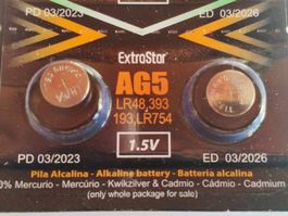 2x battery 393/ AG5 / SR48 / LR754 /193 voir liste compatib.