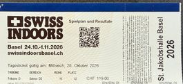 3 Tickets Swiss Indoors 28.10.2026 – Sektor D – ab 150.00