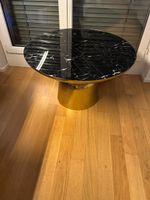 Beistelltisch rund Marmoroptik schwarz Goldfuss neu