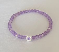 Edelstein Armband Lavendel Amethyst mit Silber auf Mass