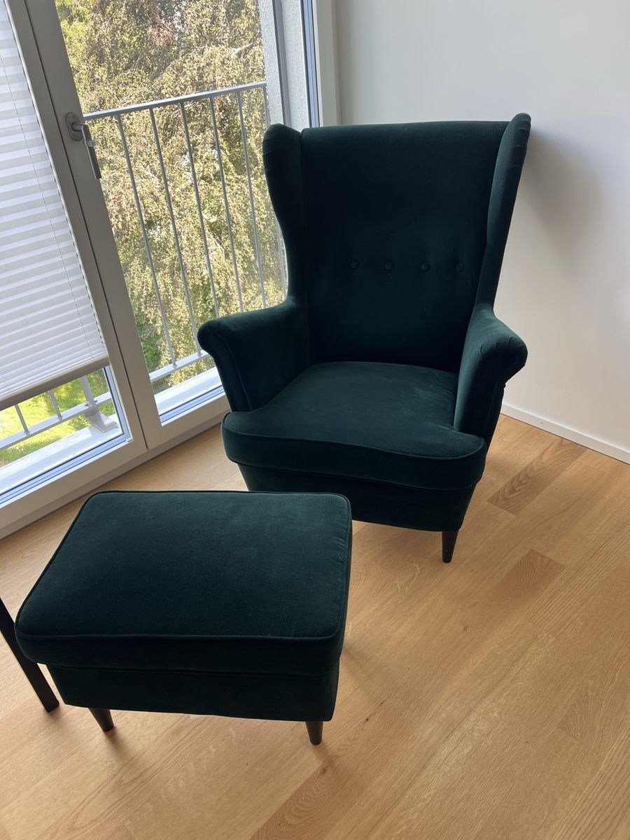 Ikea Fauteuils: Samtgrüner Sessel mit Hocker – Neuf (Voir description) à St. Gallen par ant_vsd2 1
