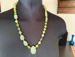 Neue Unikat 💎 Halskette mit Bowenit-Serpentin und Achat