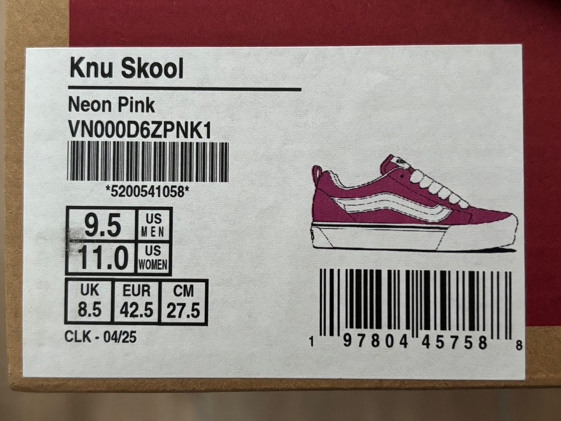 Vans Scarpe da uomo: Neu: VANS Knu Skool neon pink Grösse 42,5 – Nuovo e nell'imballaggio originale da Esslingen venduto da Danielp