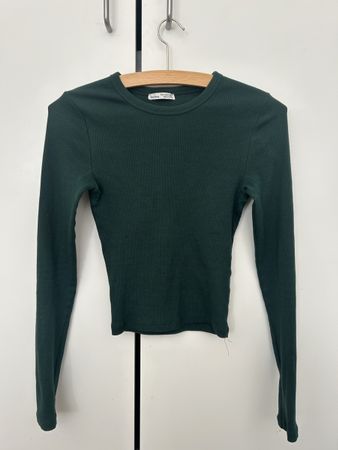 Damen Langarmshirt Bershka dunkelgrün Grösse S gebraucht