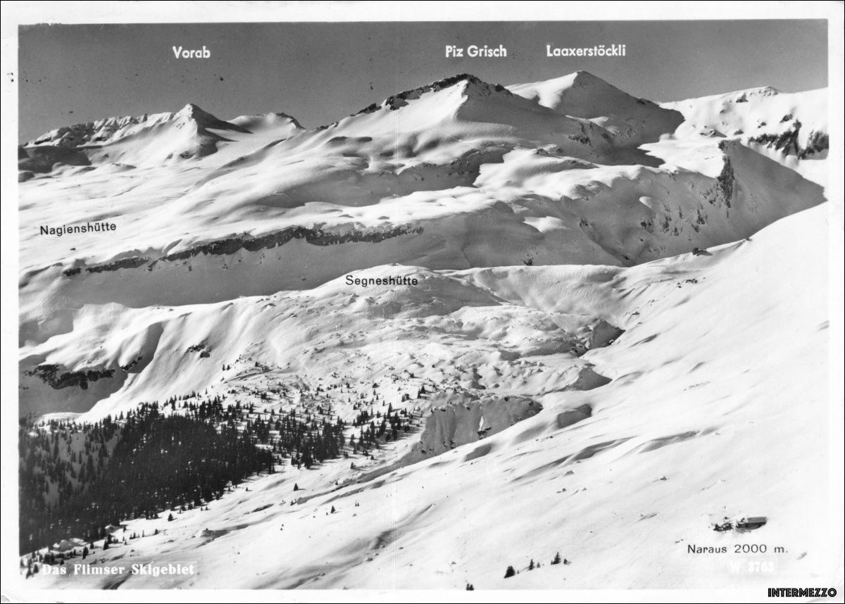 Cartoline postali: Flims GR // 1964 Skiberge Vorab Schnee – Usato da Basel venduto da intermezzo12