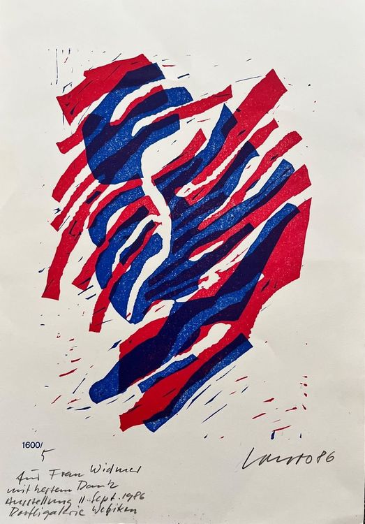 Roberto LAURO (1932) Holzschnitt signiert mit Widmung Kaufen auf Ricardo