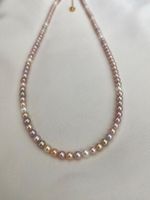 4mm Top baby Süsswasserperlen Kette 18k Gold