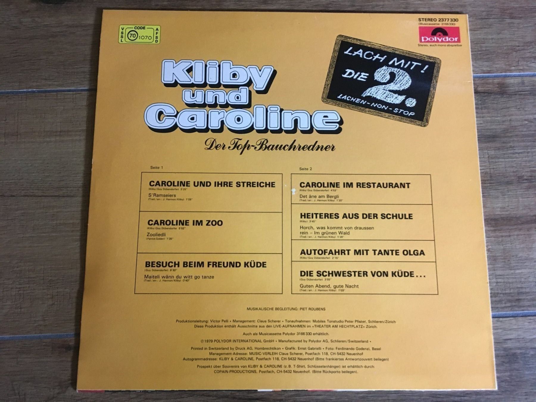 Dischi in vinile: Kliby und Caroline – Usato da Uster venduto da mojorisin01 1