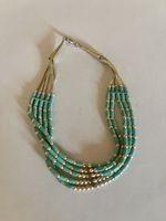 Armband Turquoise Silberperlen 5reihig neu