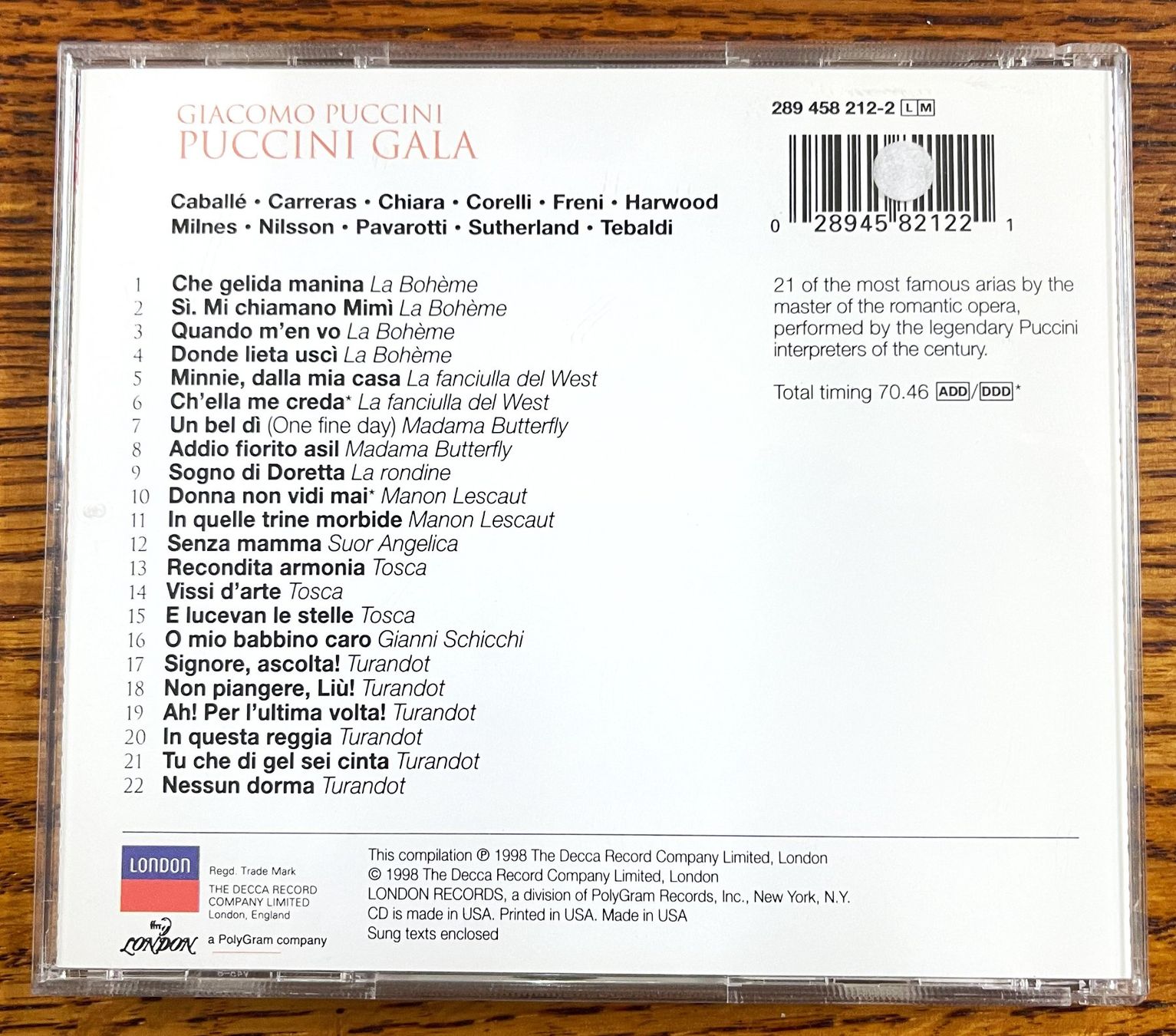 CD: Puccini Gala CD – Usato da Oftringen venduto da Vucki 1