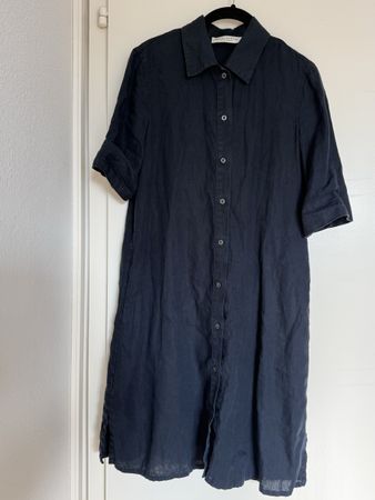 Marc O'Polo Damen Kleid dunkelblau Grösse XS 100% Leinen